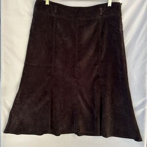 Zac And Rachel Women's 14 Skirt Faux Suede Black Flare Witchy Goth Dark Fairy